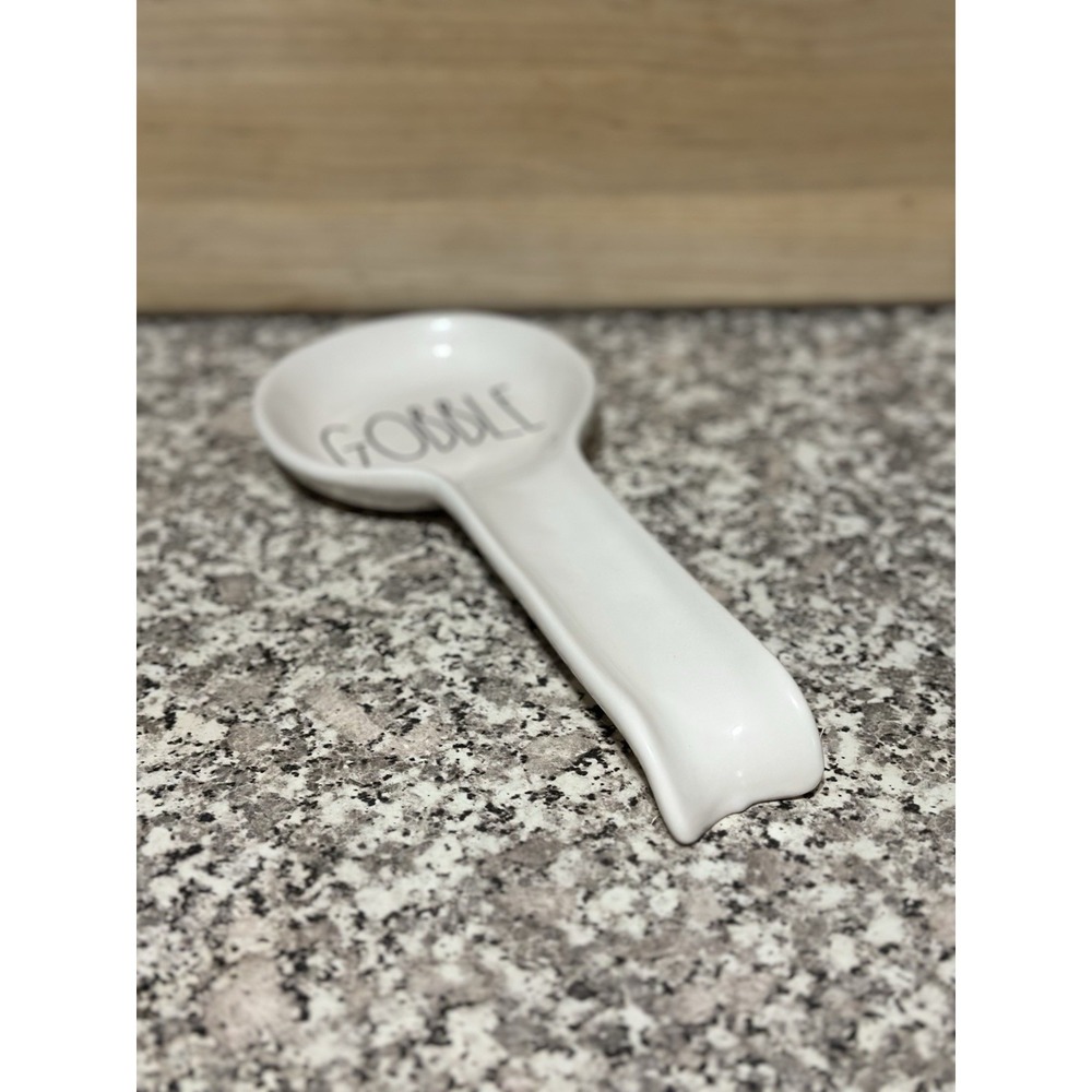 Rae Dunn Magenta White Thanksgiving Harvest Fall Farm Turkey Gobble Spoon Rest